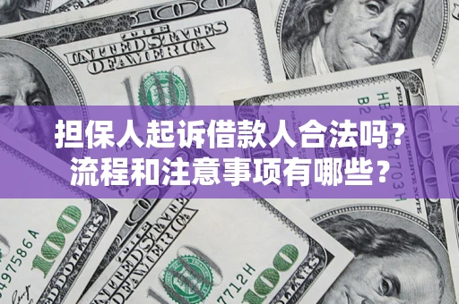 武汉担保人起诉借款人合法吗？流程和注意事项有哪些？