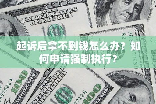 武汉起诉后拿不到钱怎么办？如何申请强制执行？
