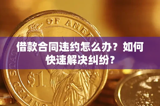 武汉借款合同违约怎么办？如何快速解决纠纷？