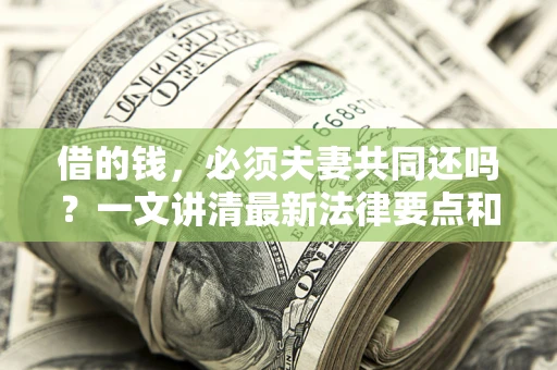 武汉借的钱，必须夫妻共同还吗？一文讲清最新法律要点和避坑指南